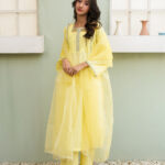 Sun-Kissed Yellow Organza 3-Piece Suit