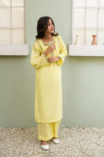 Sun-Kissed Yellow Organza 3-Piece Suit - Image 2