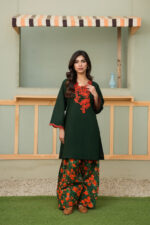 Emerald Floral Embroidered 2-Piece Suit