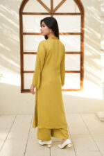 Citrine Grace Embroidered Silk 2-Piece Suit