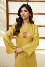Citrine Grace Embroidered Silk 2-Piece Suit - Image 4