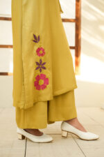 Citrine Grace Embroidered Silk 2-Piece Suit - Image 5