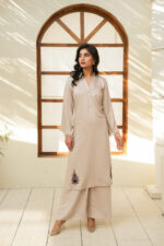 Ivory Grace Embroidered Cotton 2-Piece Suit