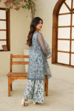 Azure Floral Organza 2-Piece Suit - Image 3