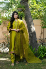 Olive Moss Silk 3-Piece