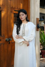 Pearl White Hand-Embellished Silk 3-Piece Suit - Image 5