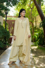 Ivory Lurex-Silk Embroidered 3-Piece Suit