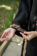 Midnight Bloom Embroidered Silk 3-Piece Suit - Image 4