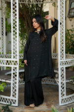 Midnight Ebony Sequin Silk 3-Piece Suit