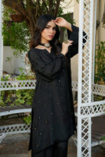 Midnight Ebony Sequin Silk 3-Piece Suit - Image 2