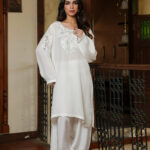 Ivory Blossom Silk Suit
