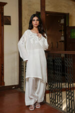 Ivory Blossom Silk Suit