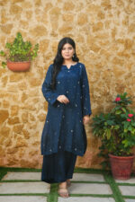 Navy Midnight Embellished Silk 3-Piece Suit - Image 3