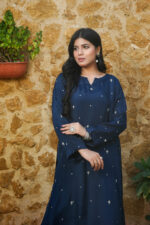 Navy Midnight Embellished Silk 3-Piece Suit - Image 4