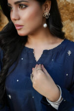 Navy Midnight Embellished Silk 3-Piece Suit - Image 5