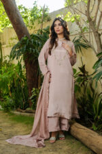 Rose Quartz Hand-Embellished Silk 3-Piece Suit