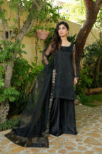Noir Elegance Organza & Silk 3-Piece Suit