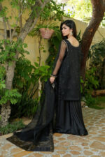 Noir Elegance Organza & Silk 3-Piece Suit - Image 2