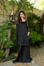 Noir Elegance Organza & Silk 3-Piece Suit - Image 3