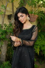 Noir Elegance Organza & Silk 3-Piece Suit - Image 4