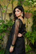 Noir Elegance Organza & Silk 3-Piece Suit - Image 5