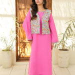 Plain Pink Lawn Suit with Coatie