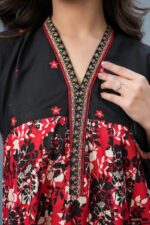 Red & Black Printed Frock - Image 4