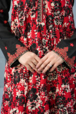 Red & Black Printed Frock - Image 5