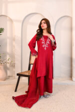 Crimson Noor Sheesha Silk 3-Piece