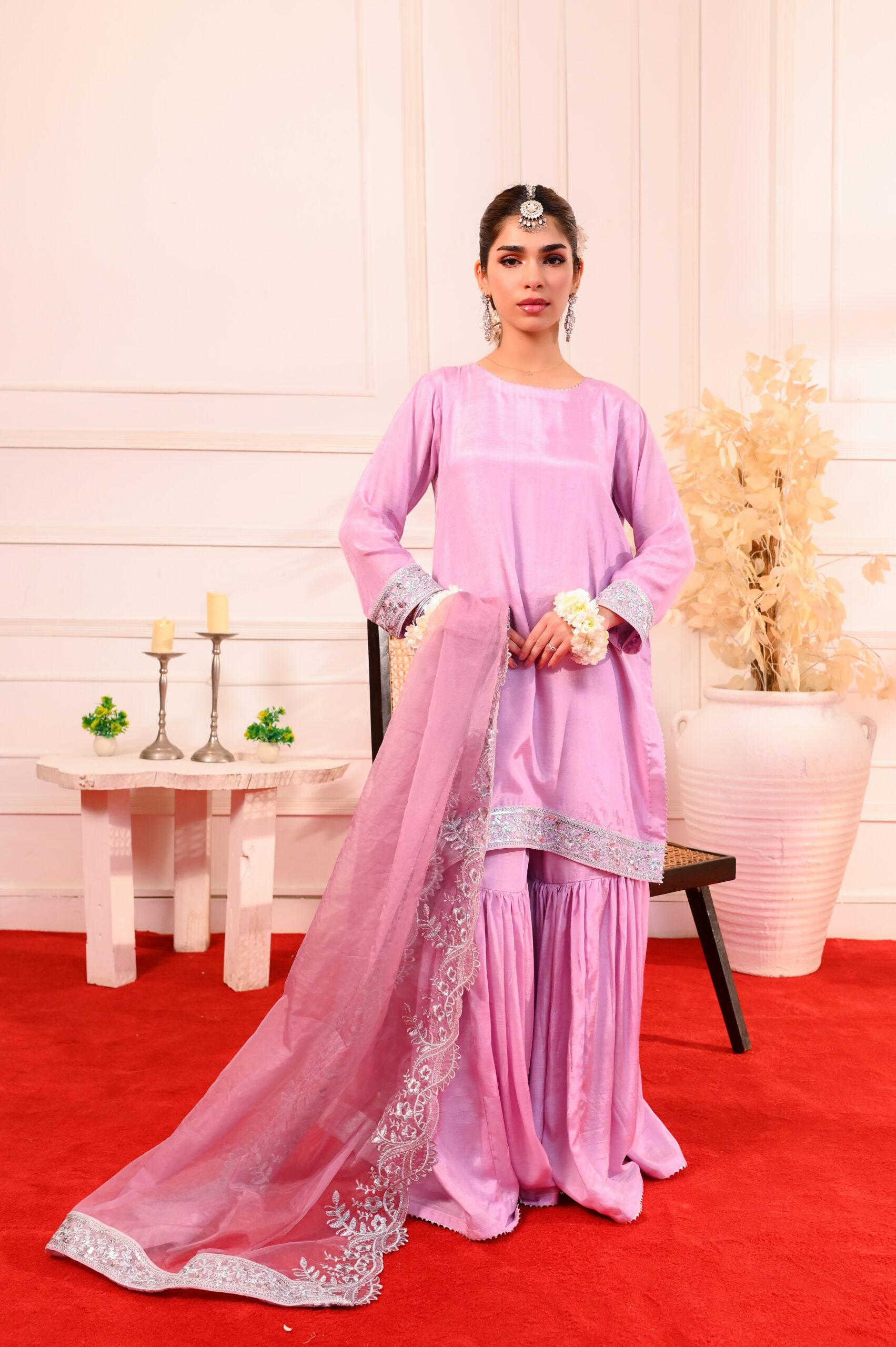 ALI_1906 Lilac Royale Gharara 3-Piece - Image 1